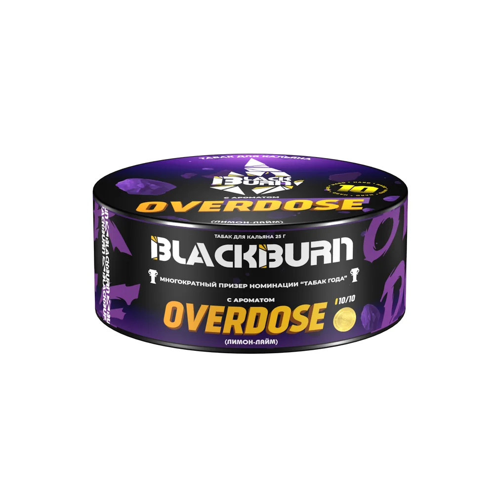 М Табак для кальяна BlackBurn Overdose ( лимон лайм ), 25 гр.
